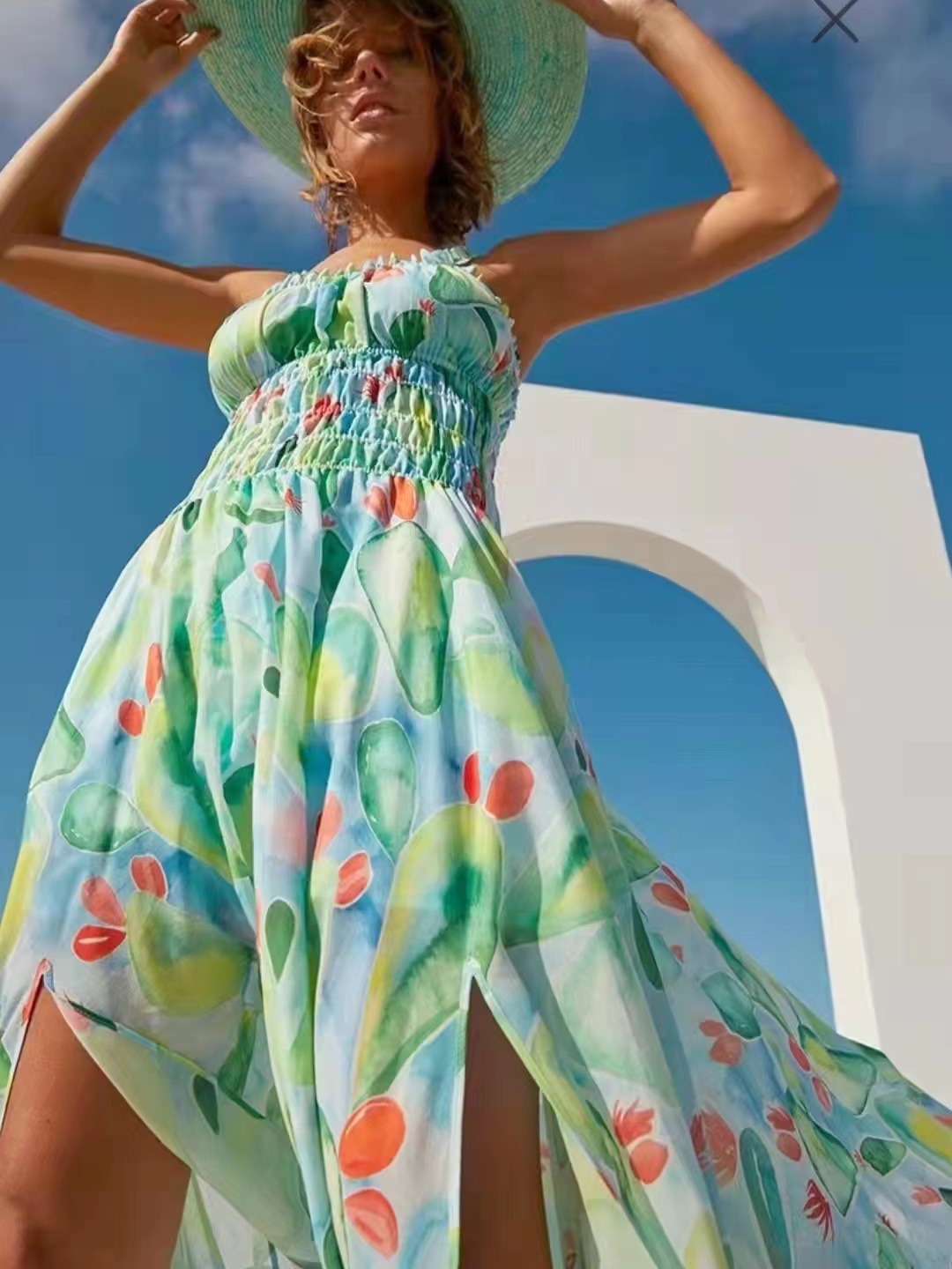 2024 U.Chic New Design Fashion Women Casual A-Line Dresses Floral Slip Pure Color Mini Girls Dresses