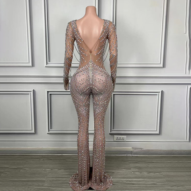 Fashion Dress 2024 Pretty Woman Evening Gown Dress Elegant Sleeveless Luxury Crystal Women's Party Wear