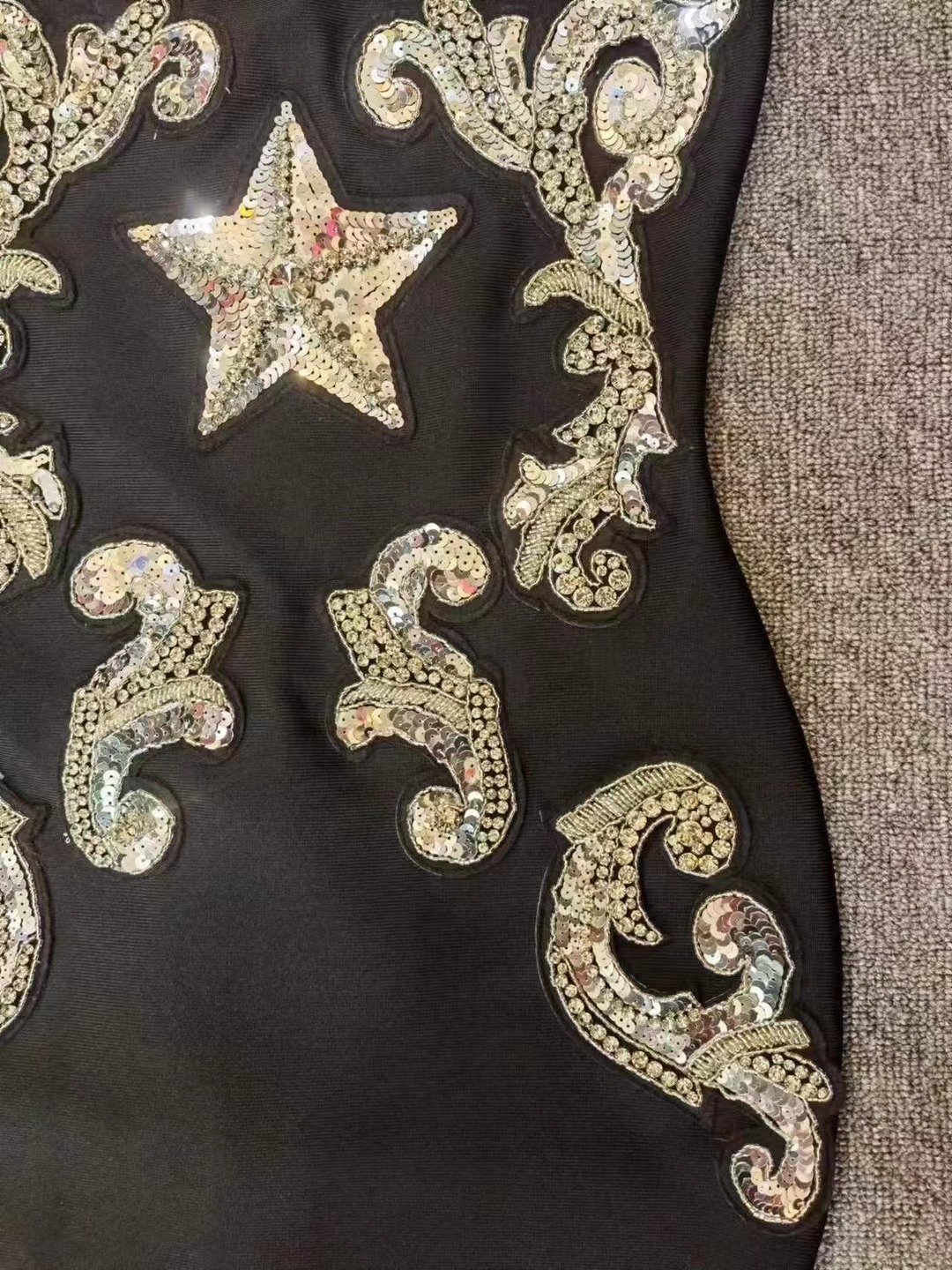 Girl Fashion Tube Mini Sundress Beaded Sequins Stars Empire Style for Bandage Skirt Casual Chiffon Summer Washable Nonwoven