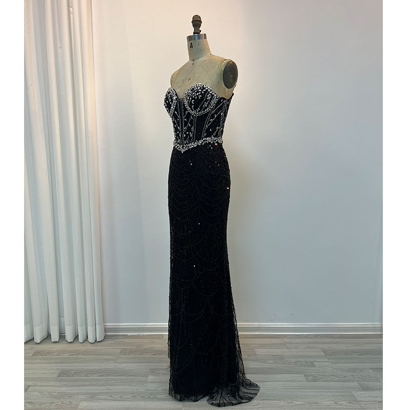 Luxury Dubai Mermaid Crysta Rhinestones Nude Evening Dresses Elegant Sweetheart Beaded Arabic Women Wedding Party Gowns