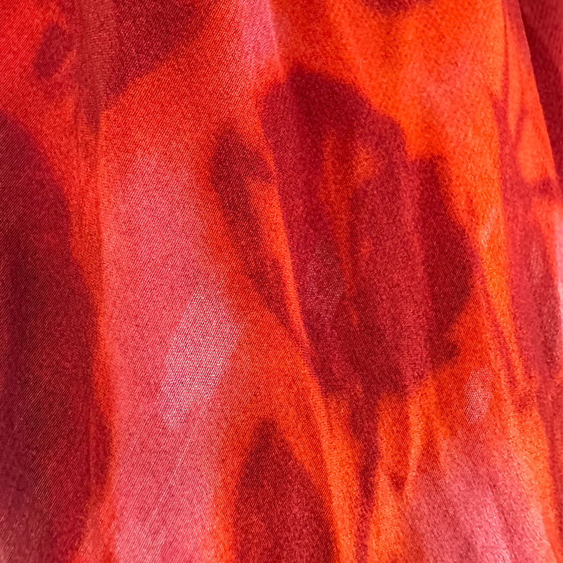 2025 Summer New Sun Protection Vacation Waistline Blue Floral Printed Silk Long Casual Dress