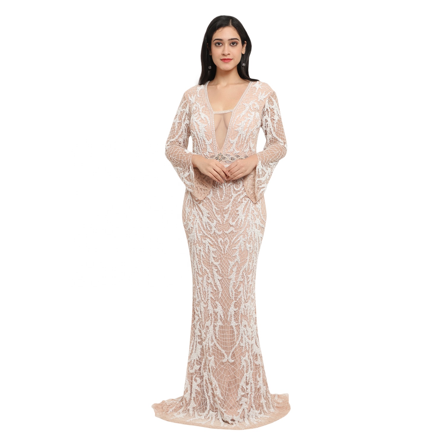 Long Sleeve Club Evening Dress 2021 Latest Design Women Dress Gown